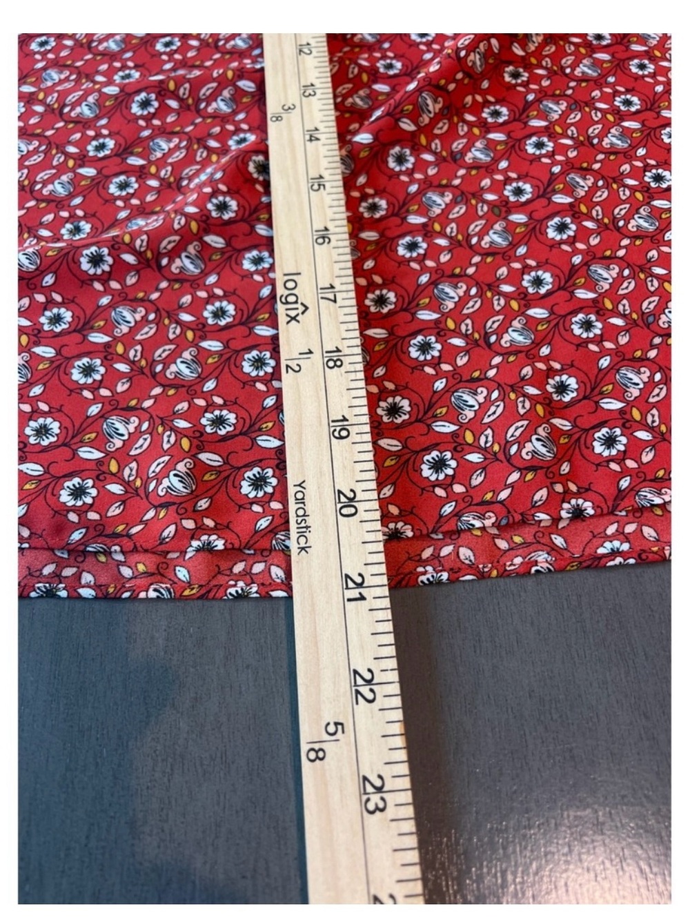 Max Studio Red Floral Ruffle-Yoke Blouse - Picture 5 of 7